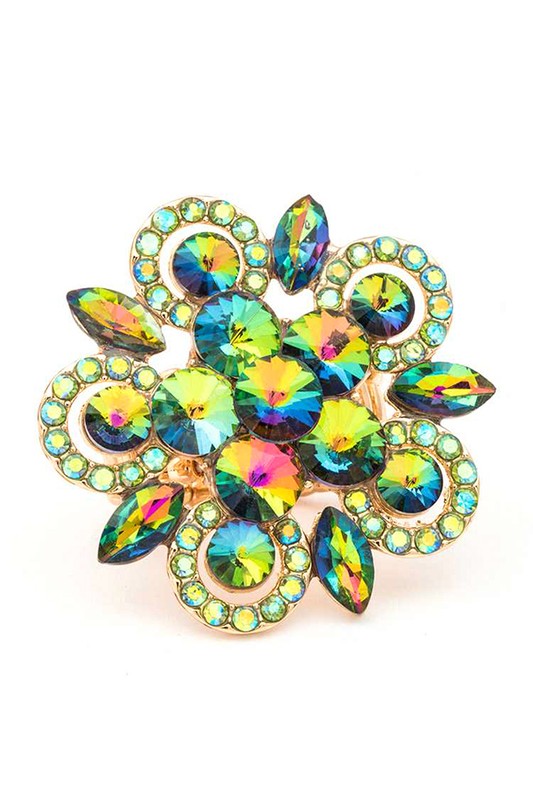 Crystal Flower Statement Stretch Ring