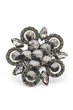 Crystal Flower Statement Stretch Ring- 3 Colors