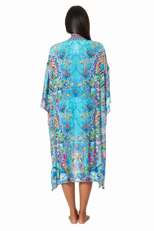 La Moda Resort Poppy Garden Floral Kimono Cover Up