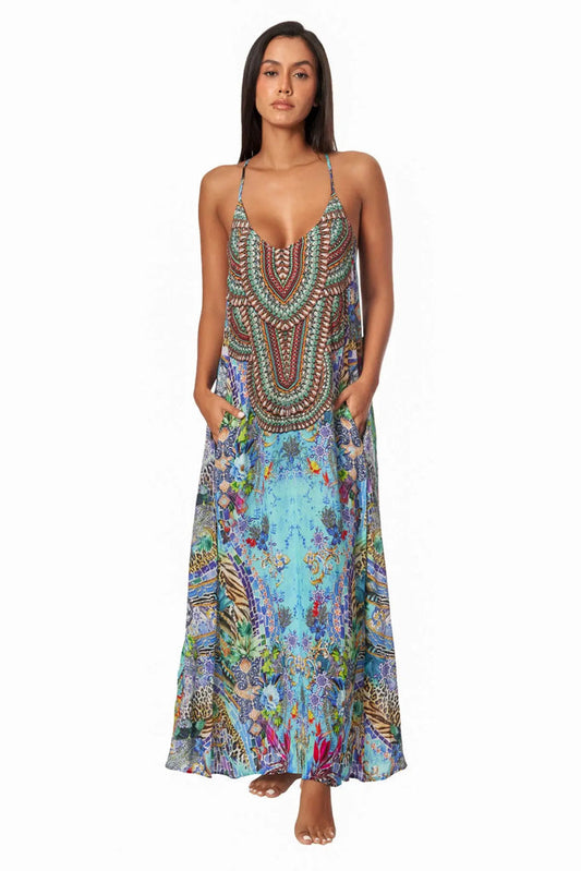 La Moda Resort Poppy Garden Racerback Maxi Dress