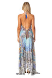 Resort Wear by La Moda Halter Neck 3-Way Maxi Dress- Blue Escape