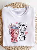 Plus Size Jesus Fills My Cup Graphic Tee- 6 Colors