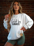 Plus Size Saved by Grace Graphic Sweatshirt- 7 Colors