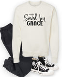 Plus Size Saved by Grace Graphic Sweatshirt- 7 Colors