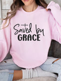 Plus Size Saved by Grace Graphic Sweatshirt- 7 Colors