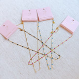 Color Pop Enamel Chain Necklace- 4 Colors