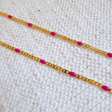 Color Pop Enamel Chain Necklace- 4 Colors