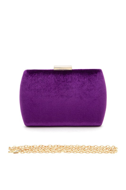 Iconic Velvet Box Clutch- 2 Colors