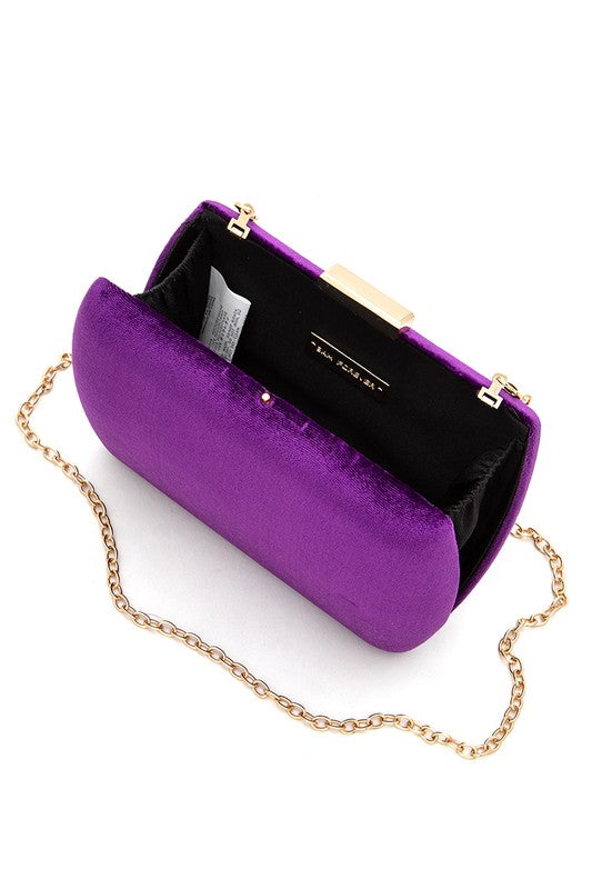 Iconic Velvet Box Clutch- 2 Colors