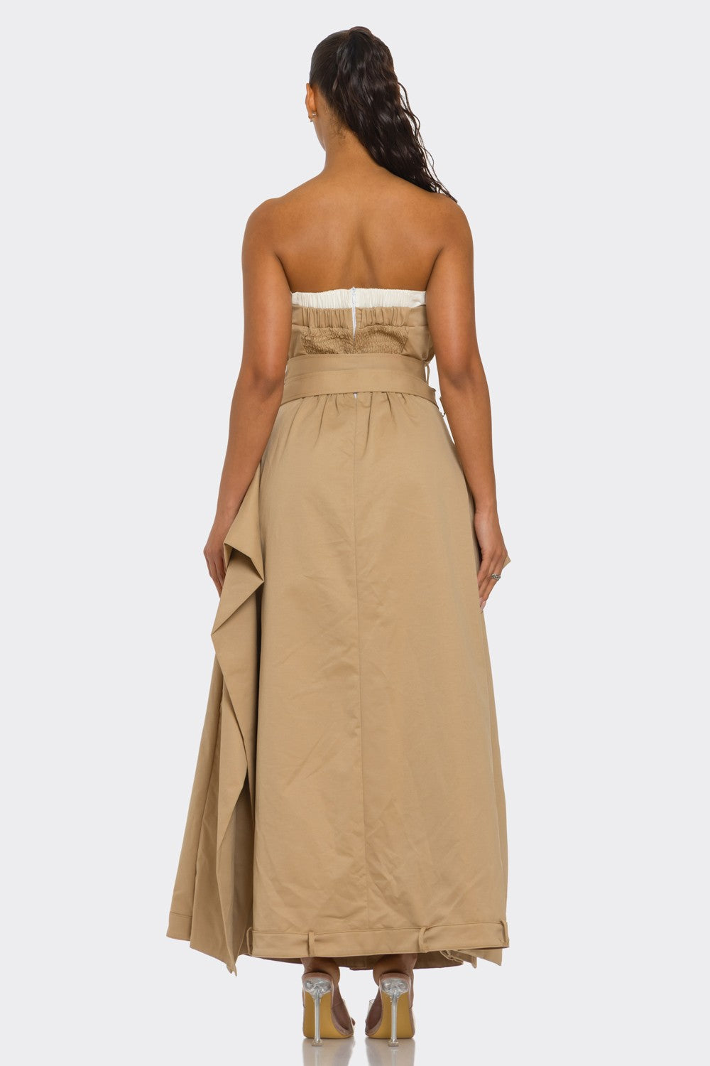 Chic Reinvented Trench Maxi Dress