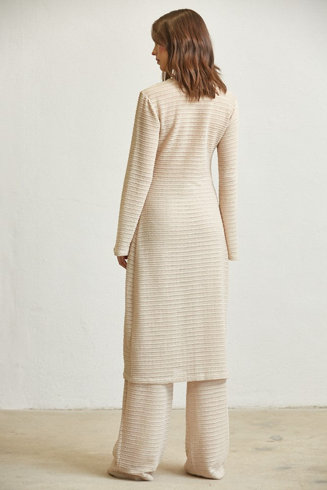 Rich Look Knit Maxi Top & Pants Set- Natural