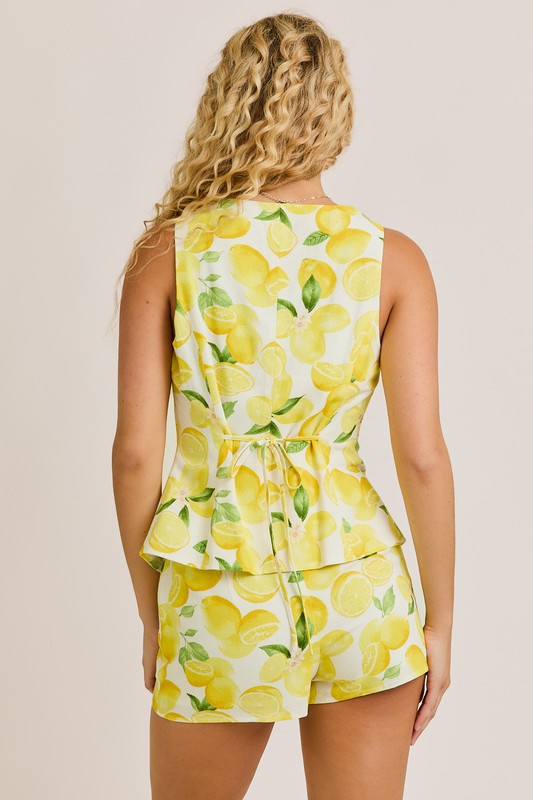 Sunshine Citrus Shorts Set