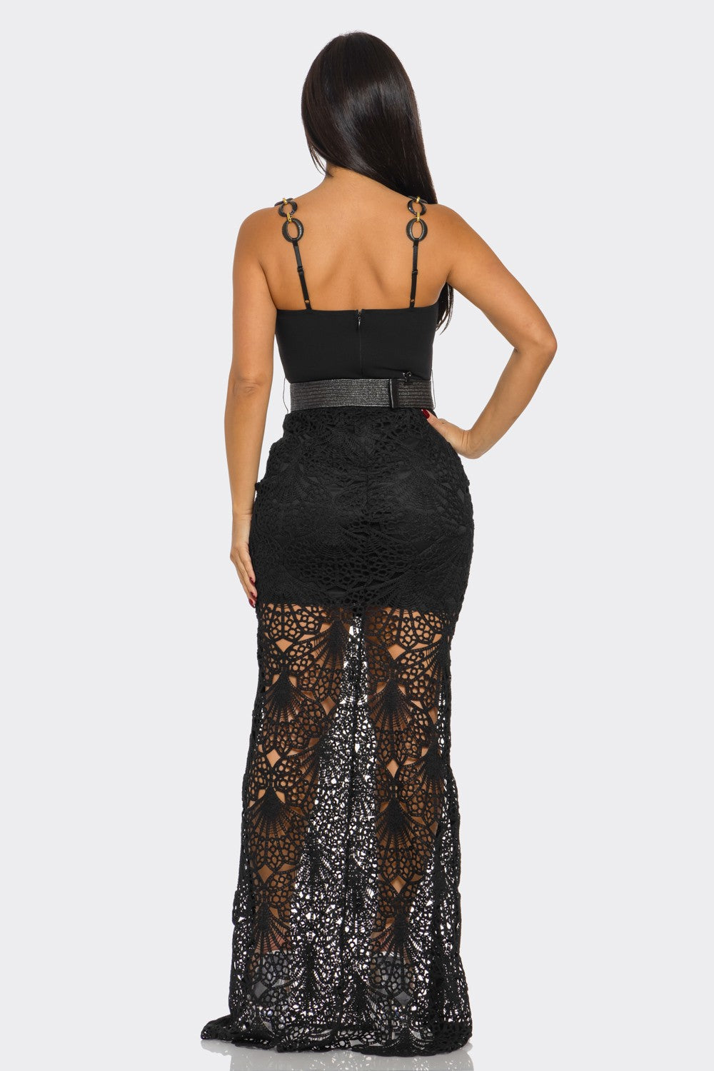 Bandeau Sleeveless Maxi Dress- Black