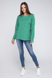 Ribbed Brushed Melange Hacci Sweater with a Pocket-5 Colors