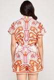 Color Maze Shorts Set- Orange