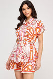 Color Maze Shorts Set- Orange