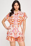 Color Maze Shorts Set- Orange