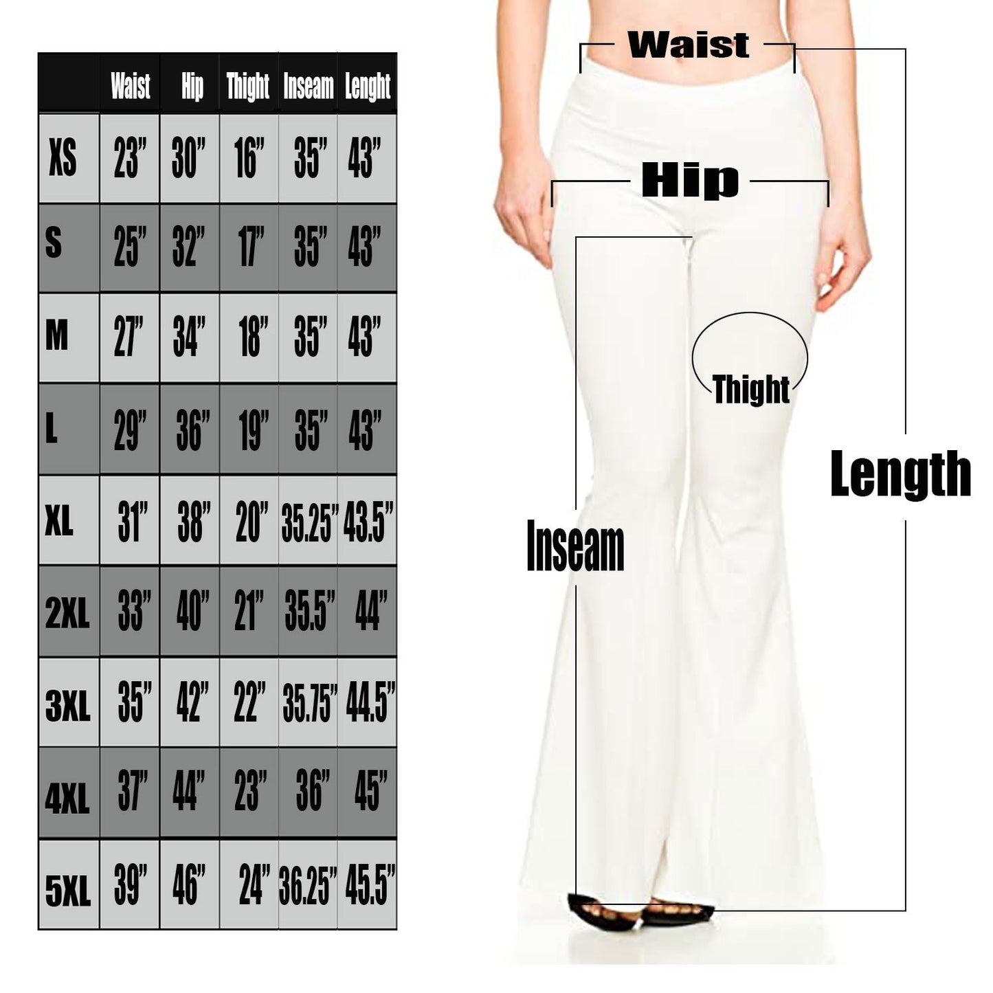 Plus Size Bell Bottom Pants- 19 Colors