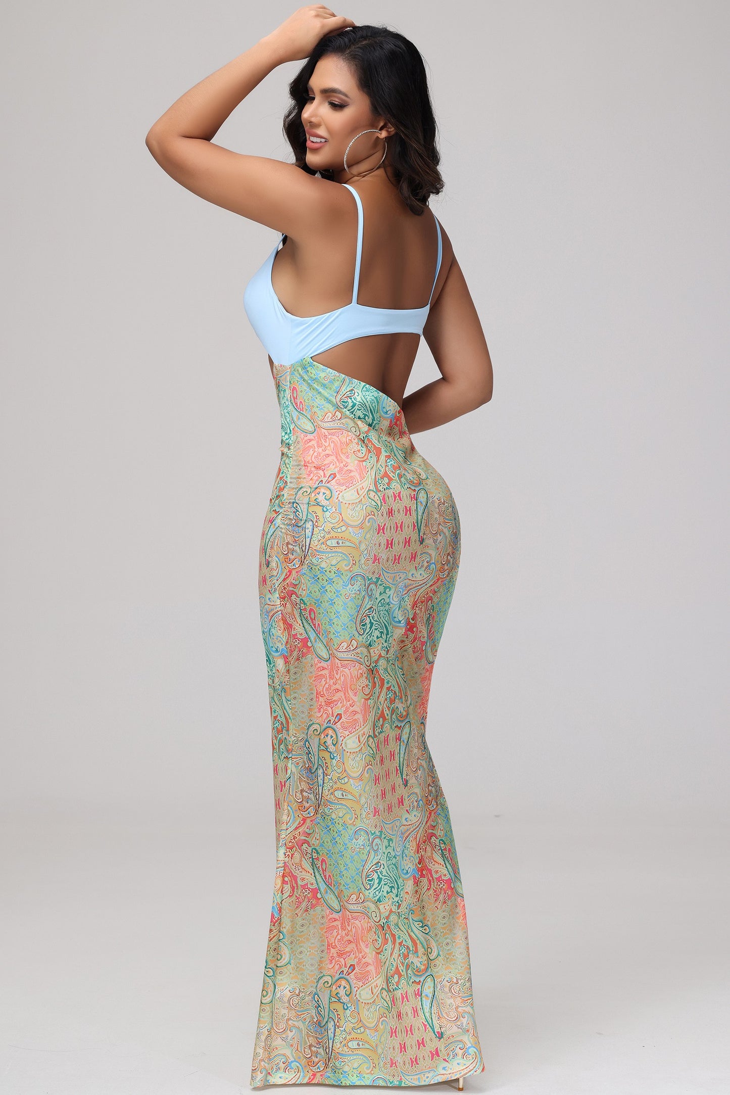 Swirl of Blue Maxi Dress