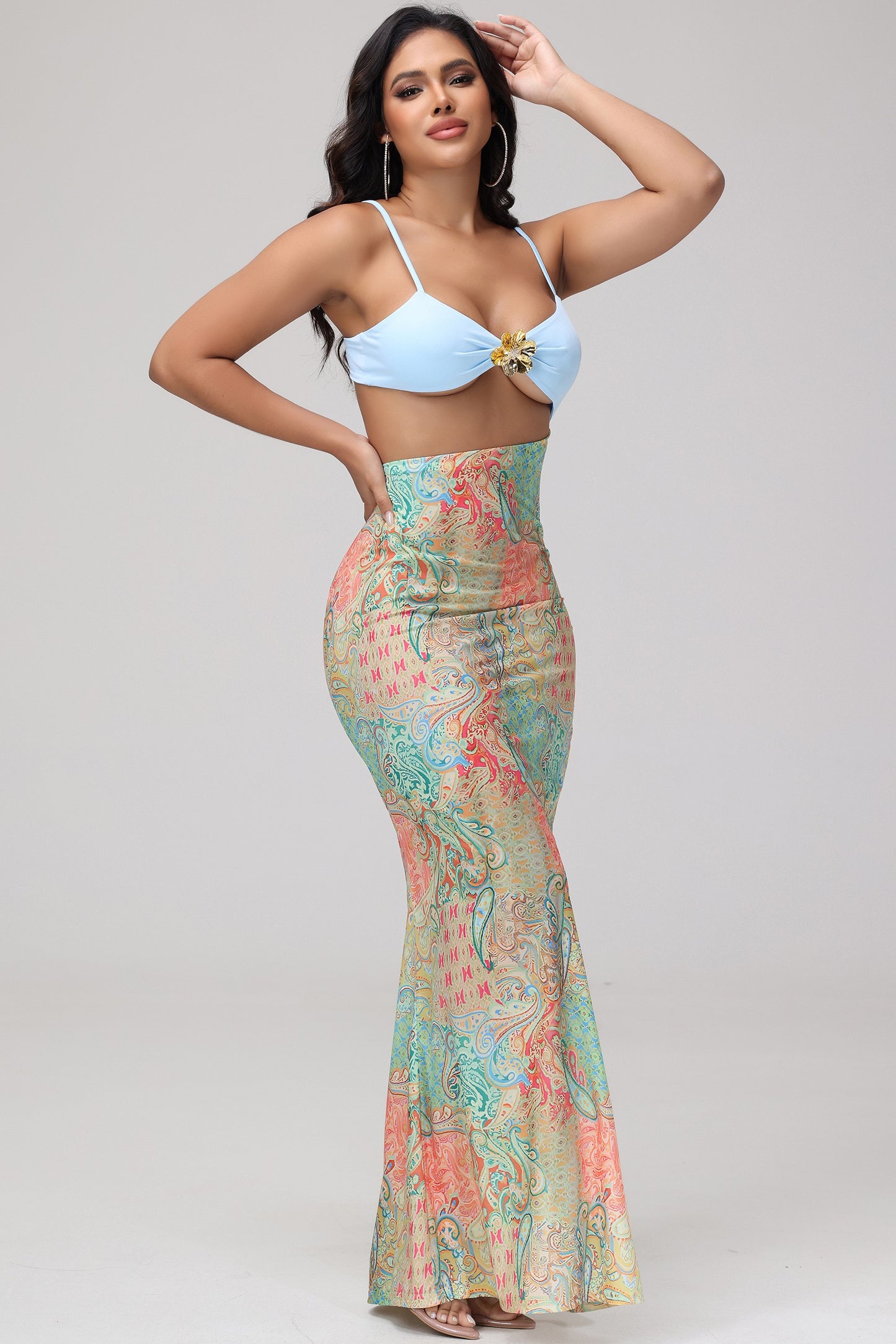 Swirl of Blue Maxi Dress