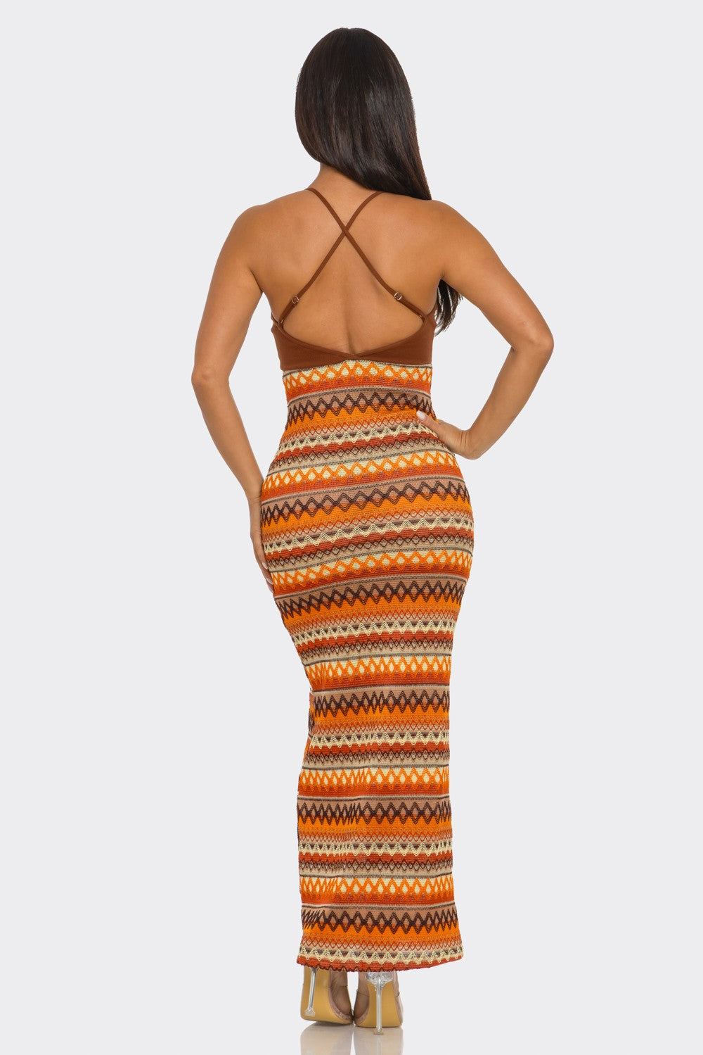 Paradise Dress- Brown/Multi