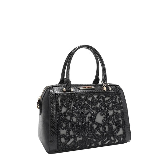Nicole Lee USA Lace Boston Bag- Black