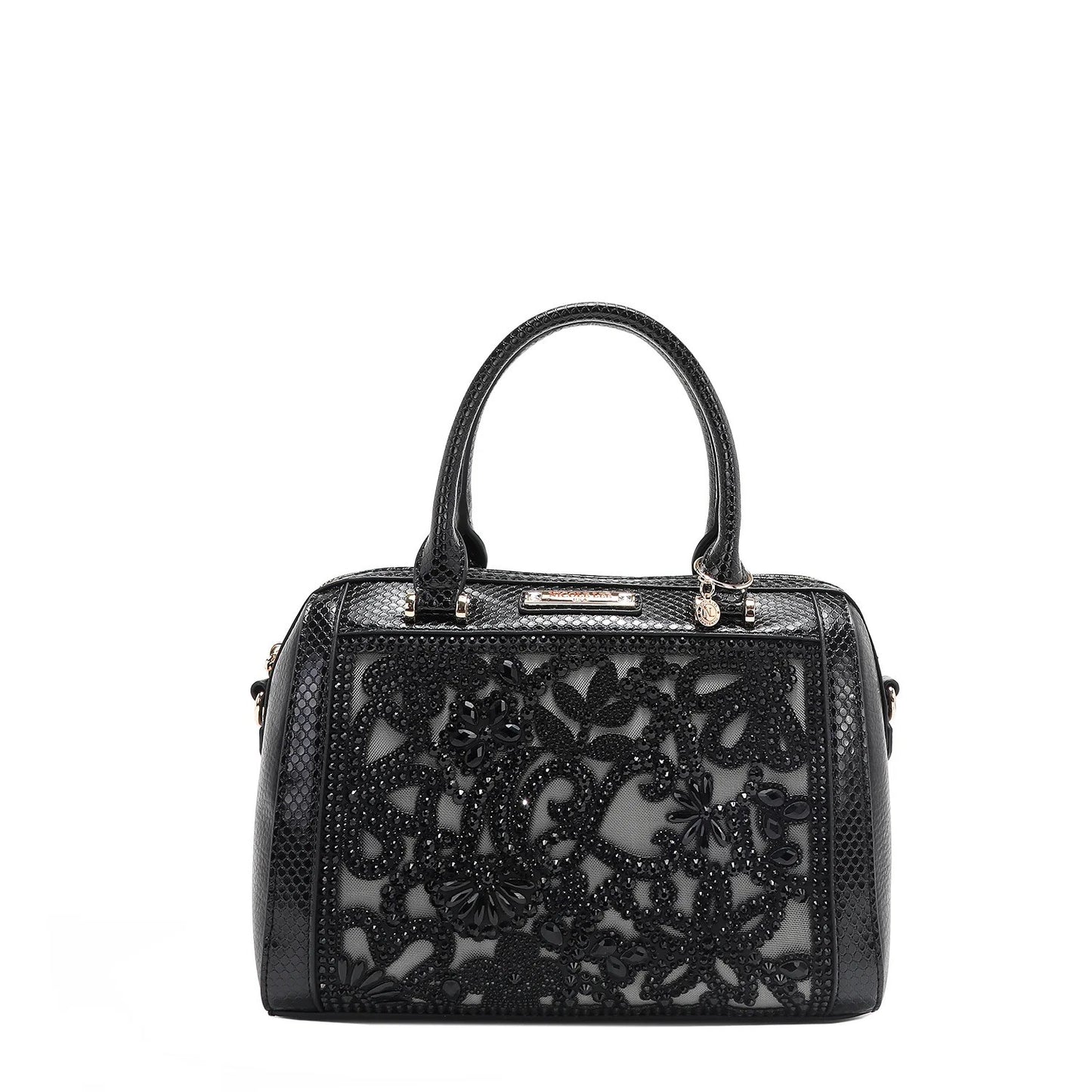 Nicole Lee USA Lace Boston Bag- Black