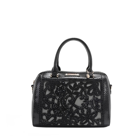 Nicole Lee USA Lace Boston Bag- Black