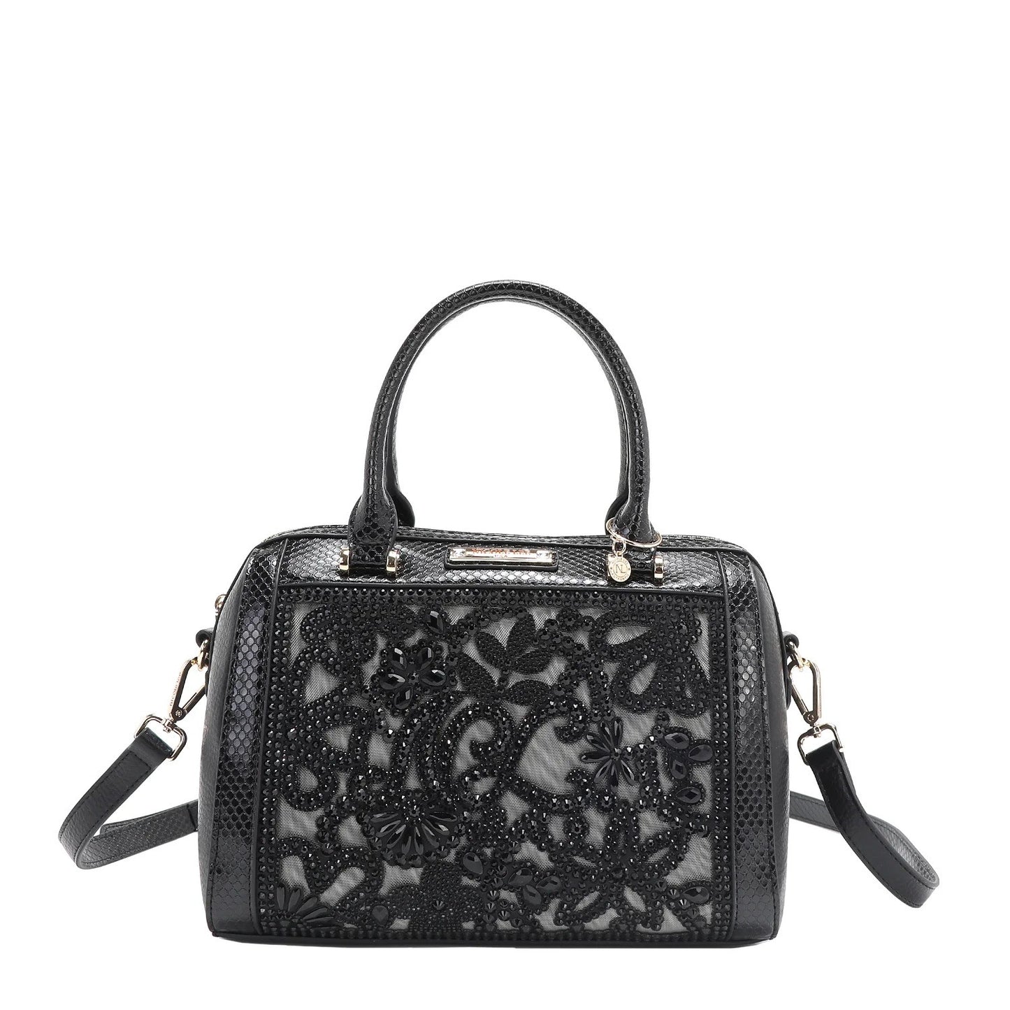 Nicole Lee USA Lace Boston Bag- Black