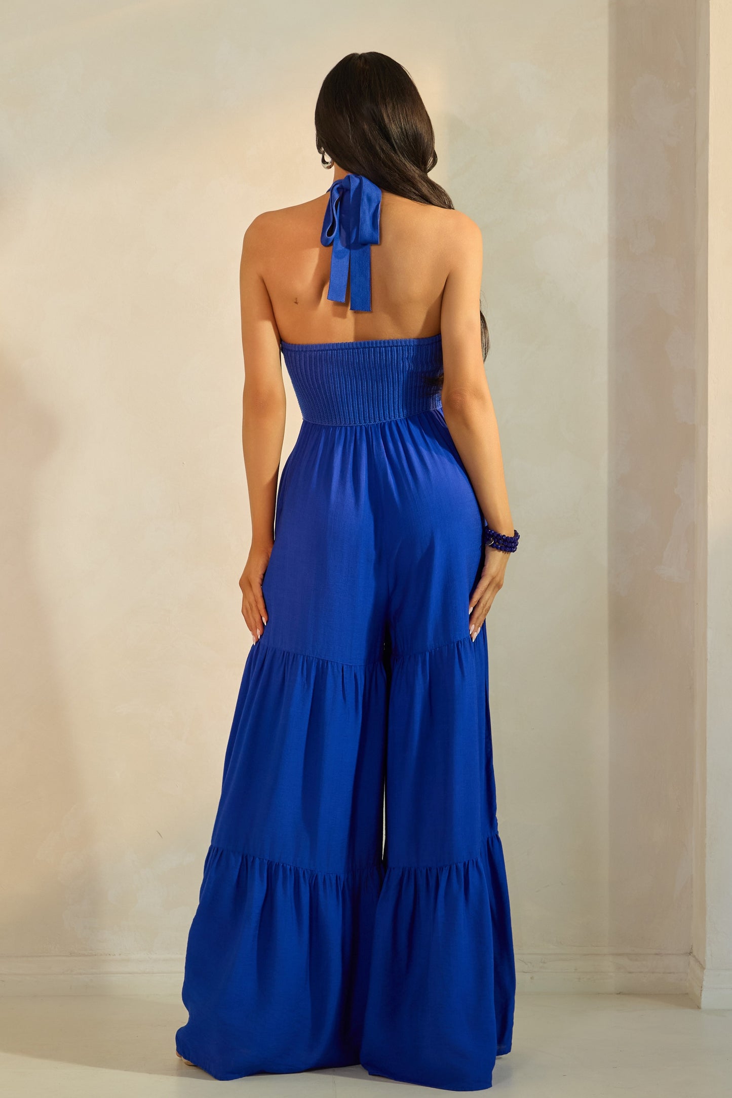Palm Trees Jumpsuit- Blue