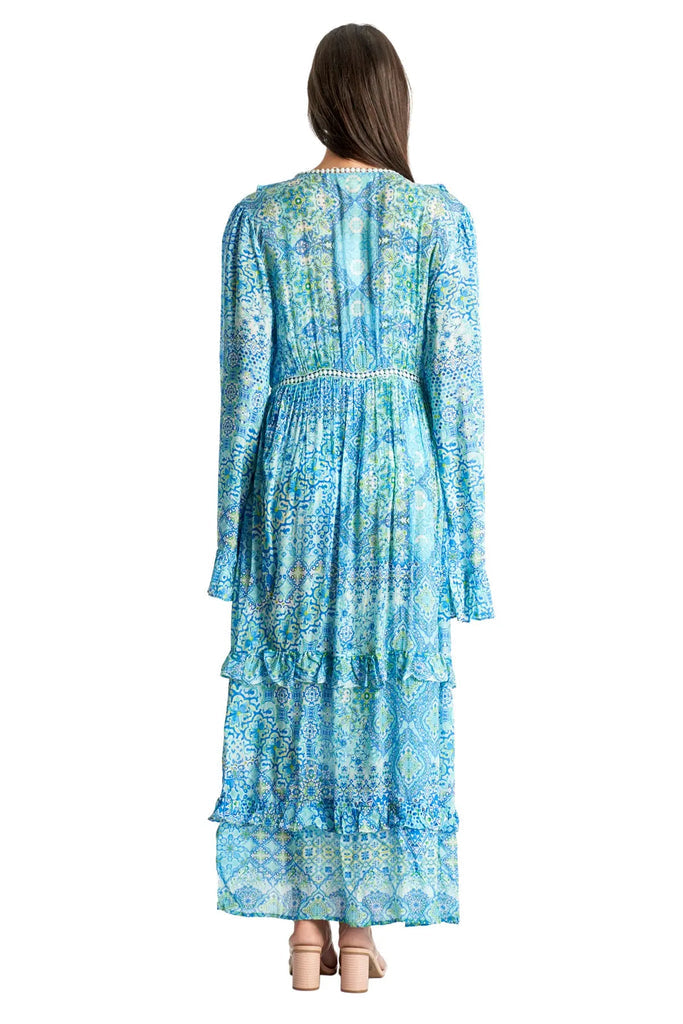 La Moda Resort Blue Pop Kimono Cover Up Cape