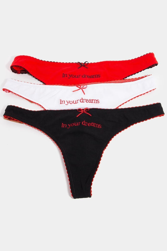 In Your Dreams Underwear Thong- Black