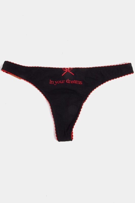 In Your Dreams Underwear Thong- Black