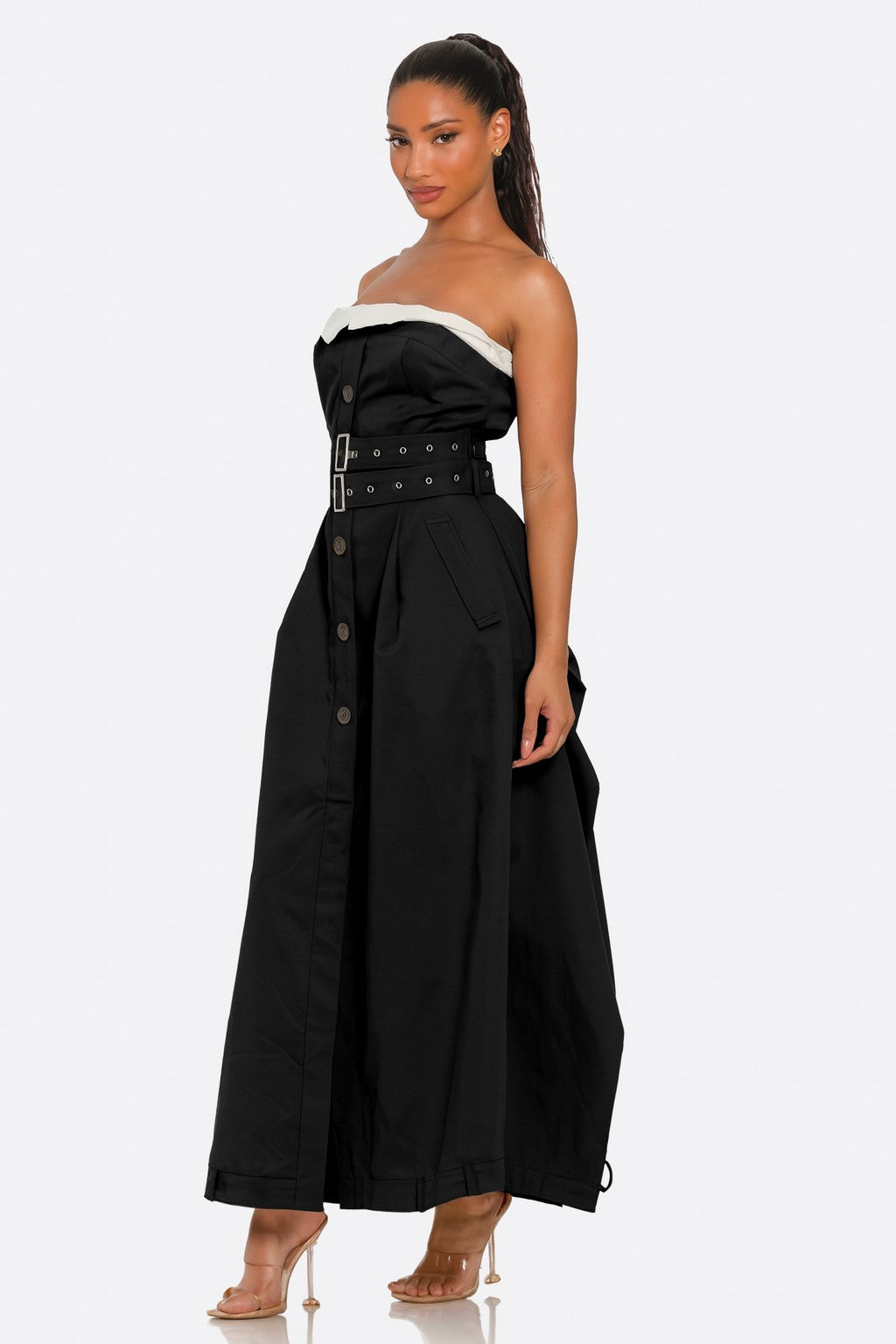 Chic Reinvented Trench Maxi Dress