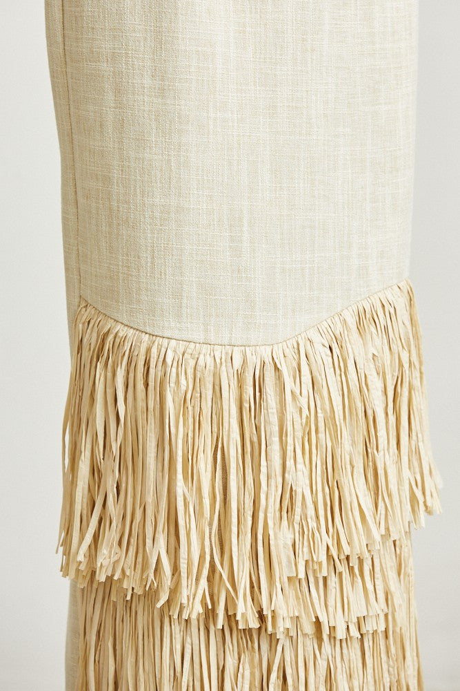 Fringe Affair Skirt Set- Cream