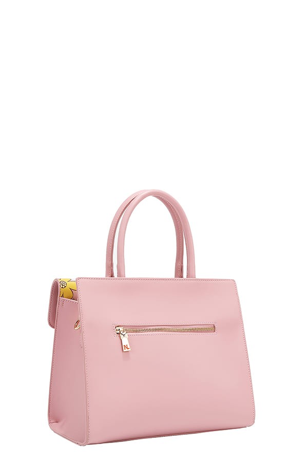 Nicole Lee USA Flower Pop Satchel Bag- Pink