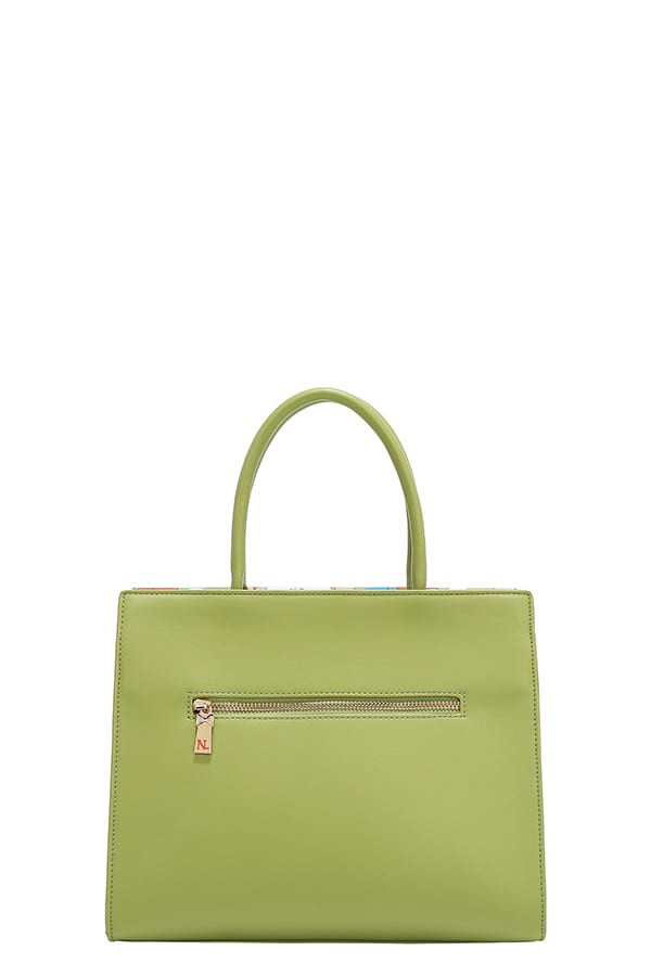 Nicole Lee USA Flower Pop Satchel Bag- Green
