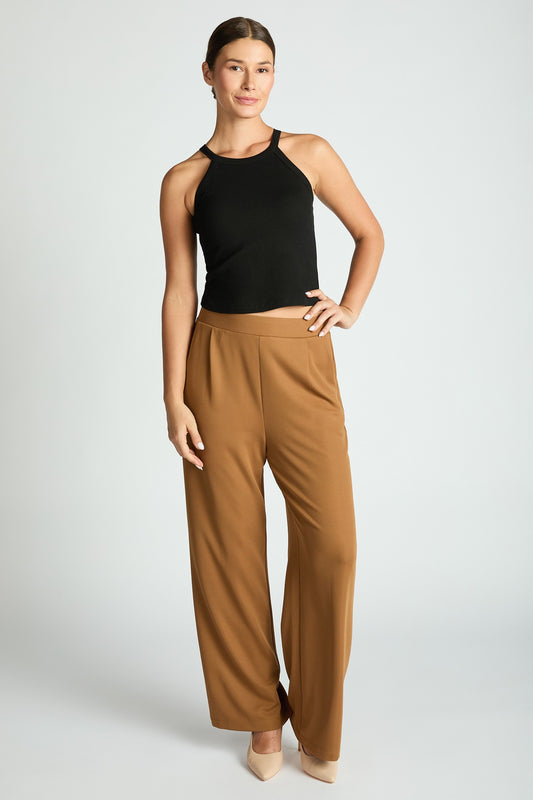Comfort Collection: Ribbed Cropped Built in Halter Bra Top- 3 Colors