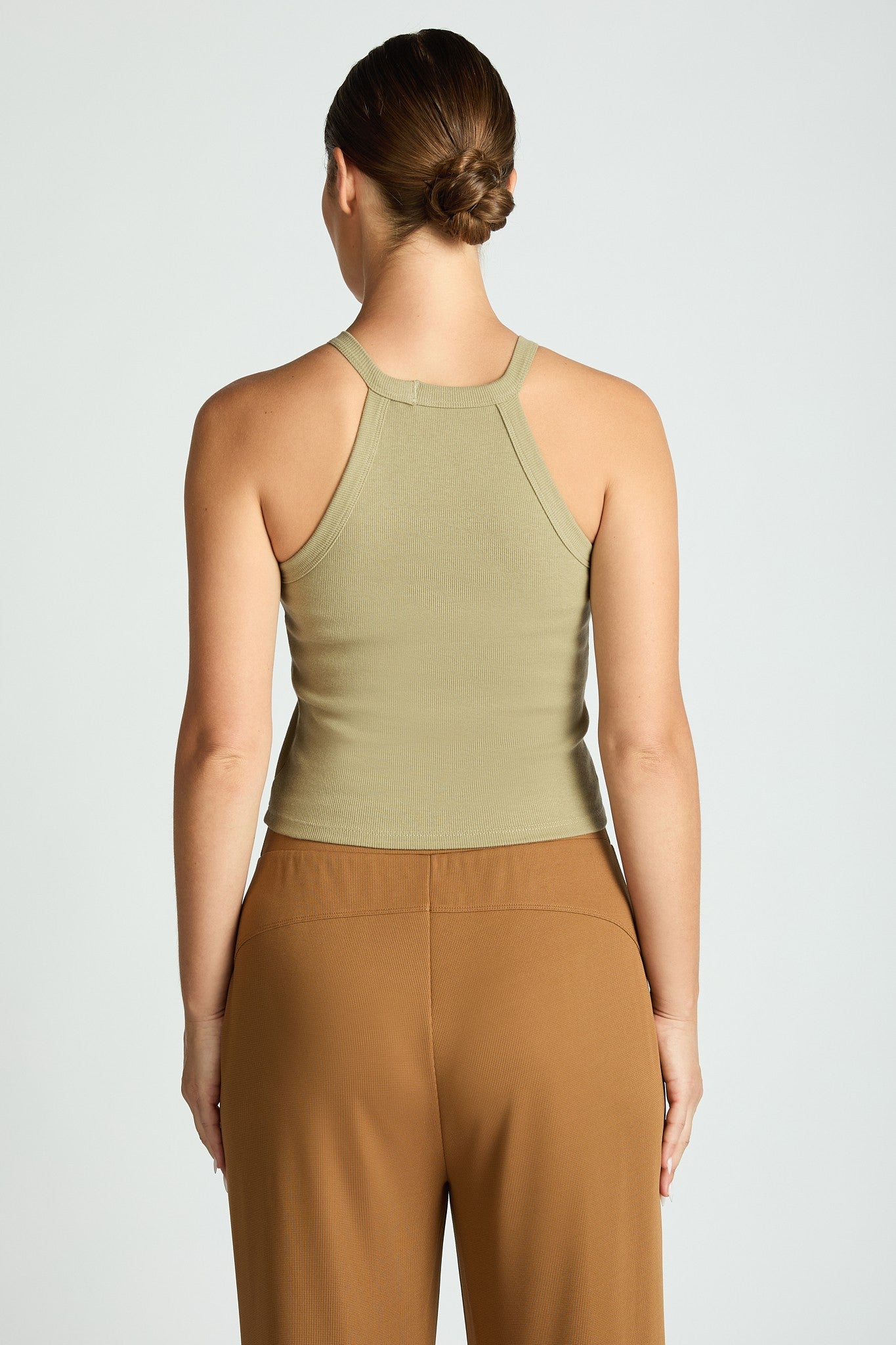 Comfort Collection: Ribbed Cropped Built in Halter Bra Top- 3 Colors