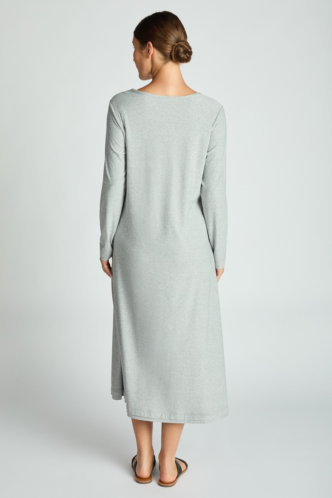 Jersey Knit Long Sleeve Built In  Bra Dress-3 Colors