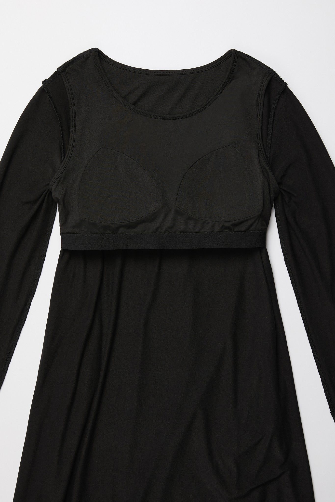 Jersey Knit Long Sleeve Built In  Bra Dress-3 Colors