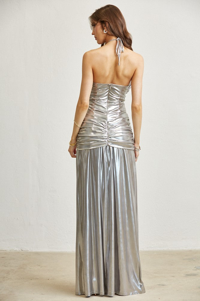 Goddess Maxi Dress- Silver