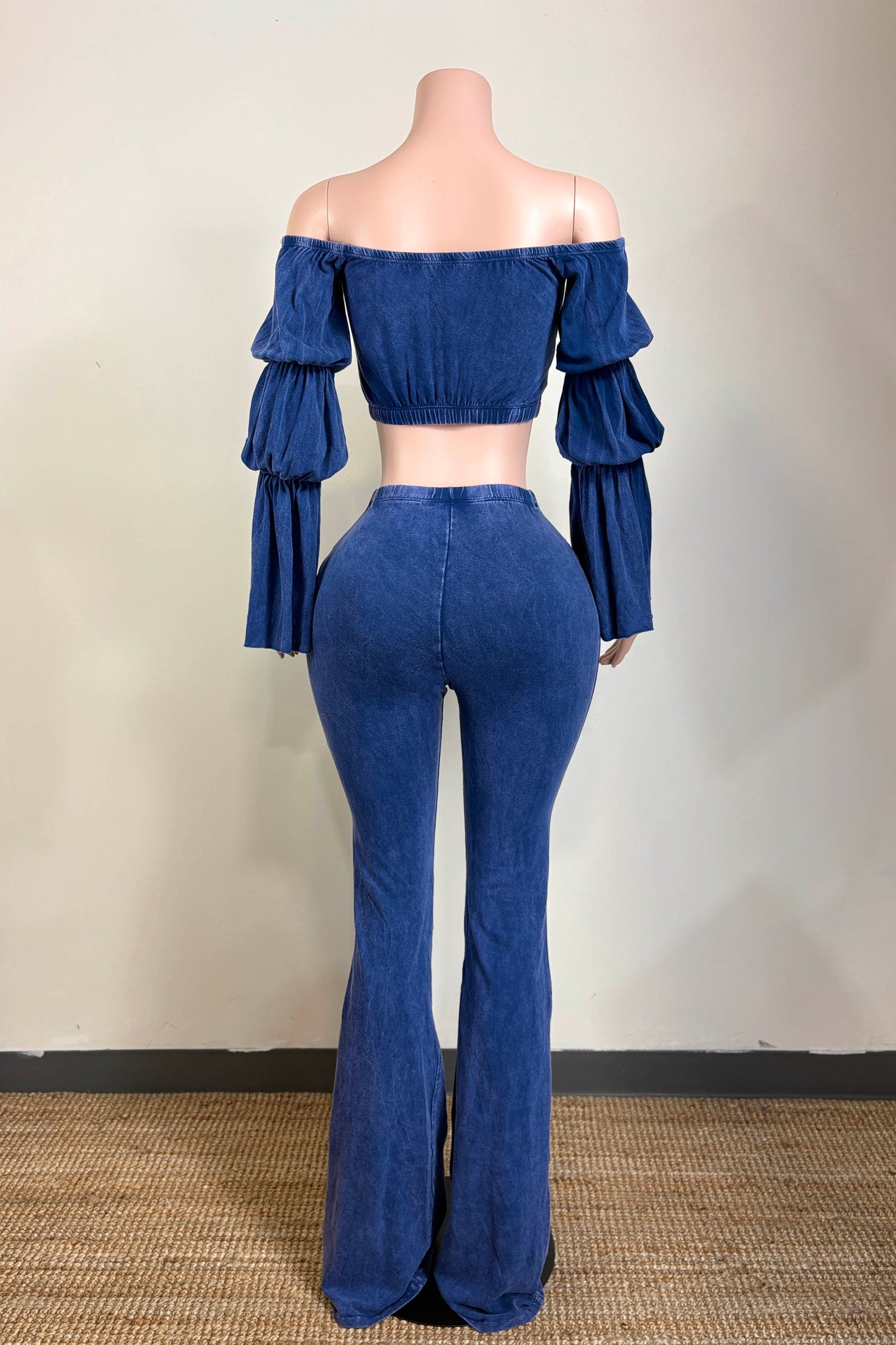 Velvet Pants Set- Blue