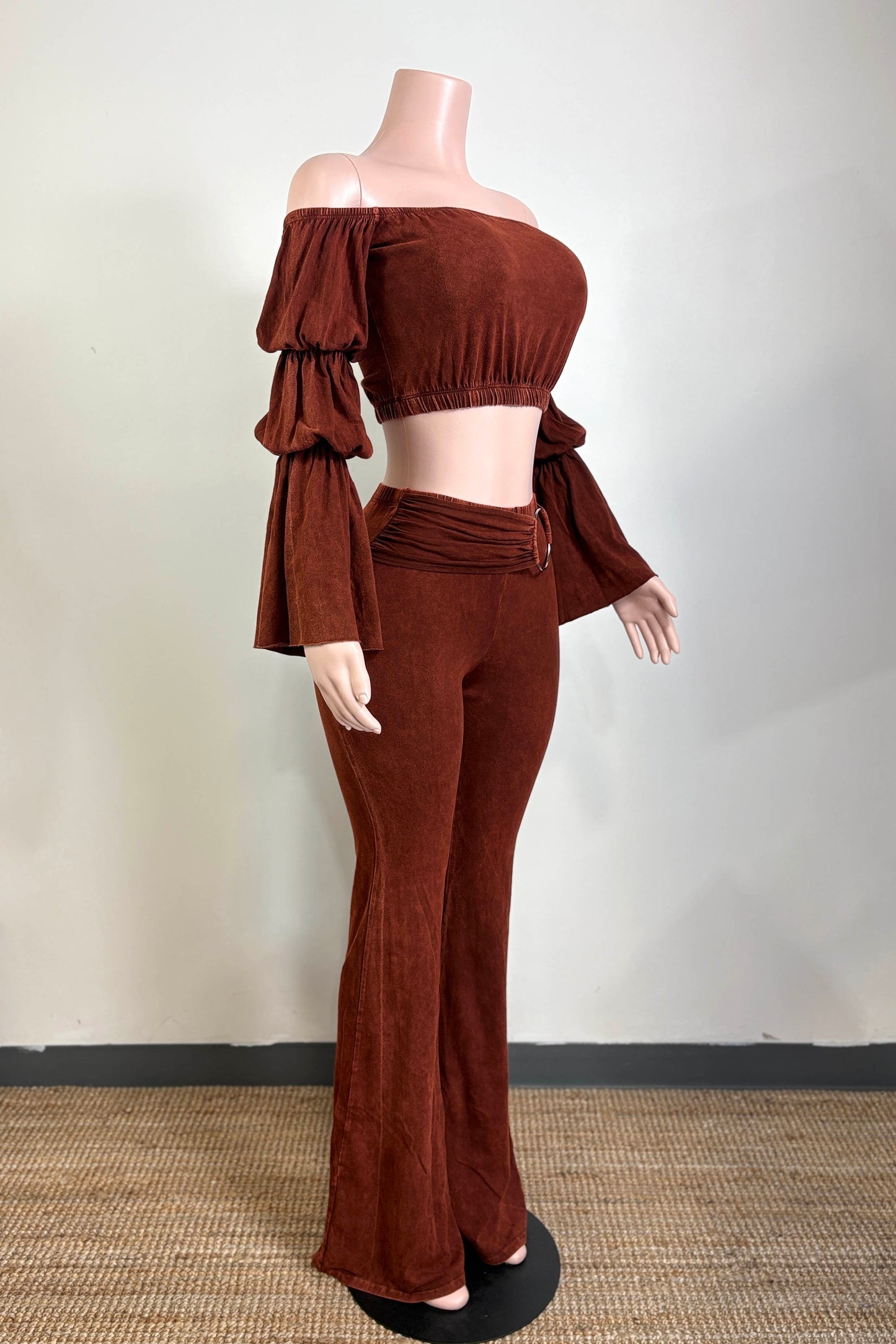 Velvet Pants Set- Red