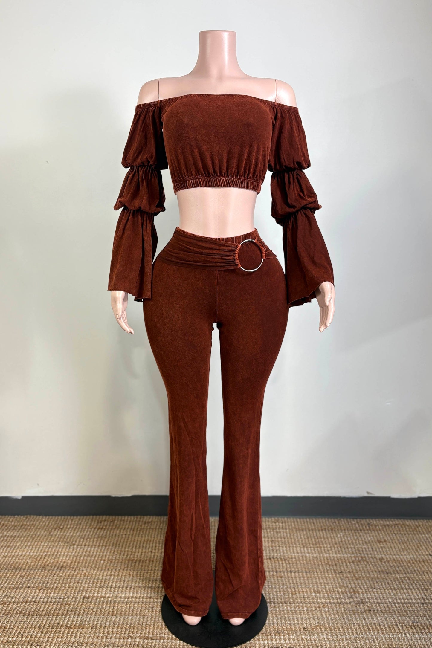 Velvet Pants Set- Red