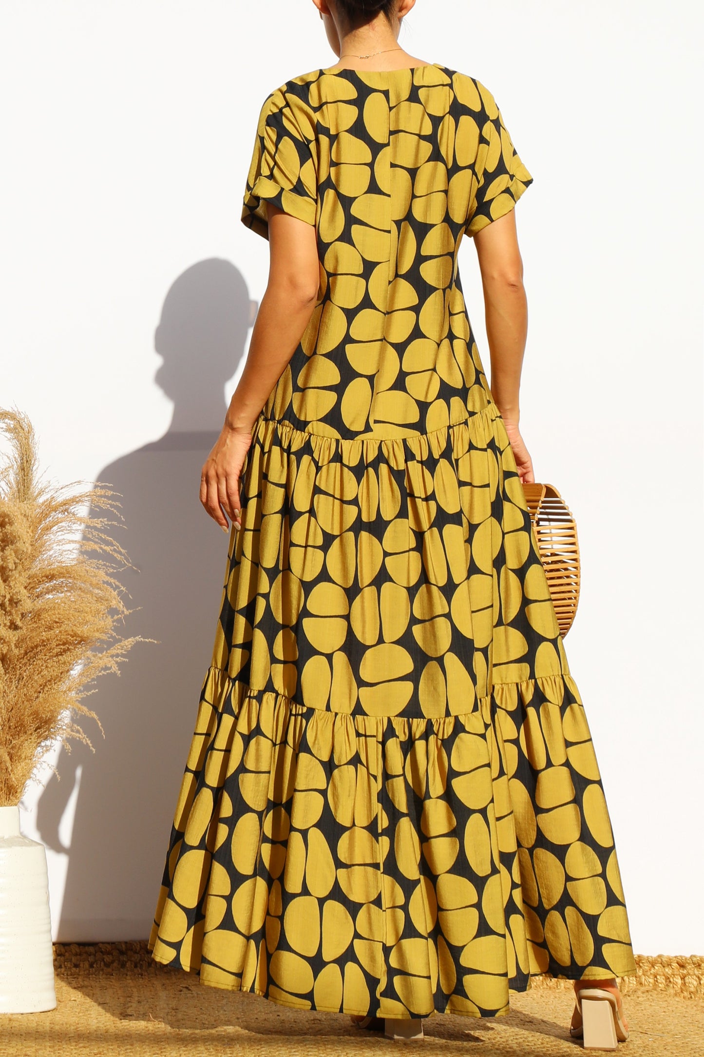 Amalfi Dress- Mustard/Black