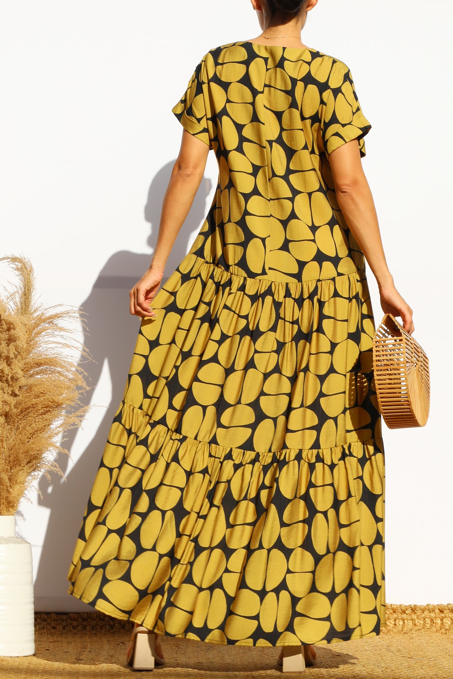 Amalfi Dress- Mustard/Black