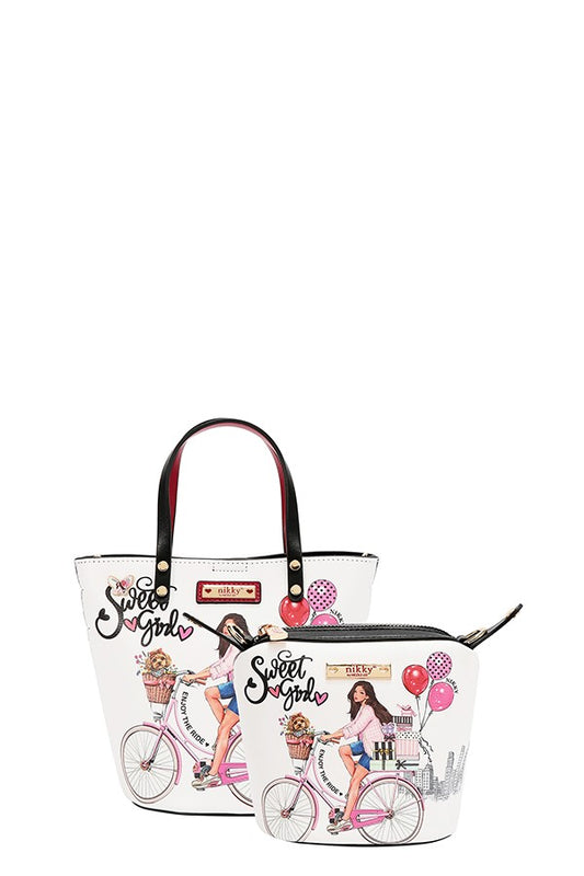 Nicole Lee USA "Sweet Girl" 2-Piece Bucket Bag Set