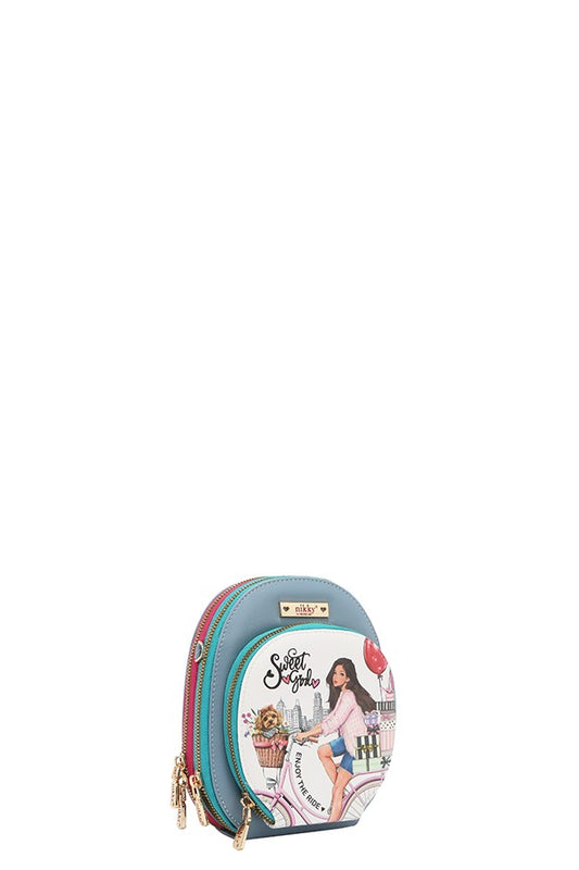 Nicole Lee USA "Sweet Girl" Nikky Multi Pocket Small Crossbody Bag