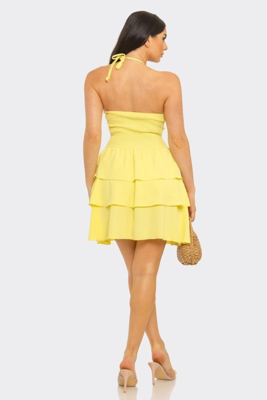 Blushing It Dress- Yellow